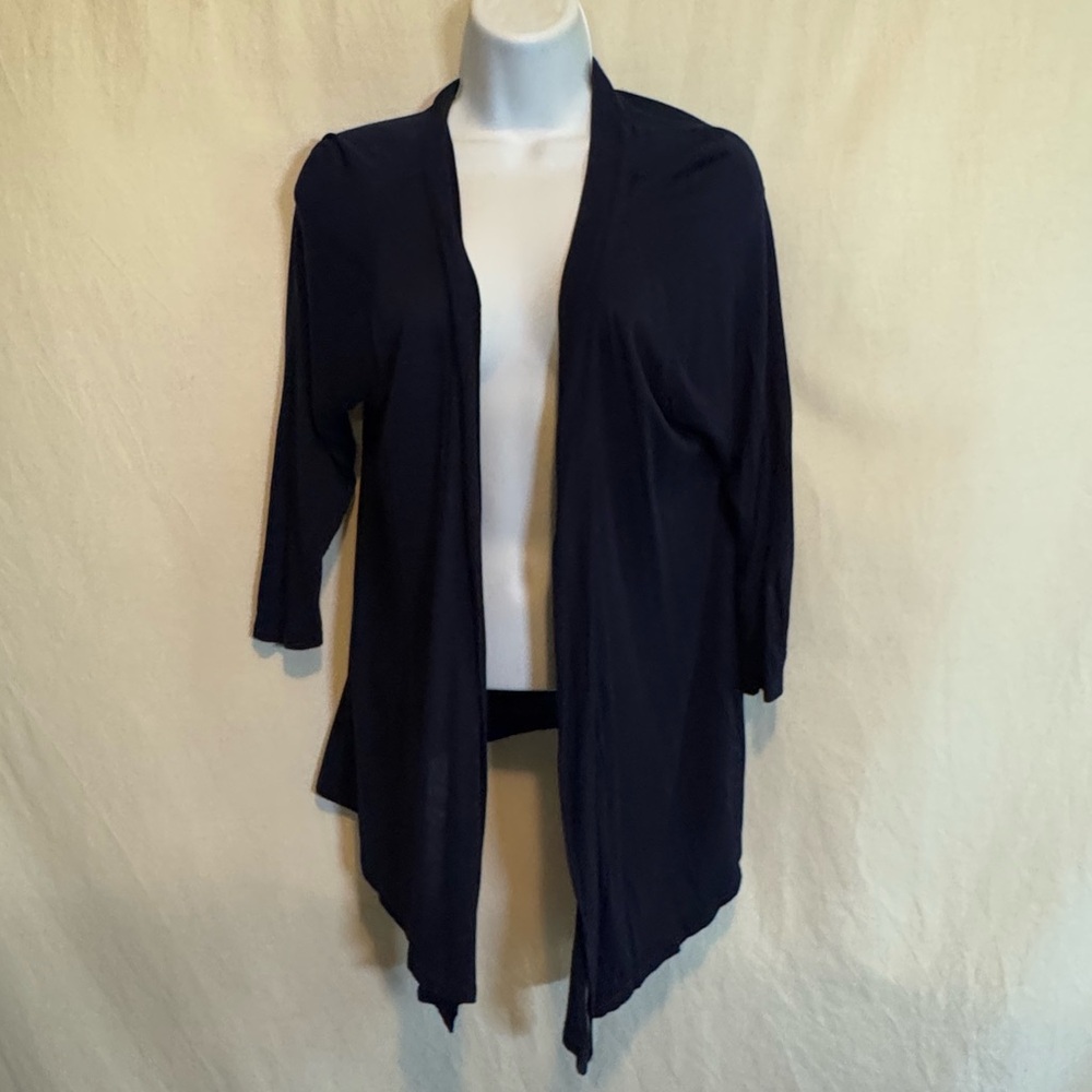 H-169 New York & Company Dark Blue Open Lightweight Cardigan Size L